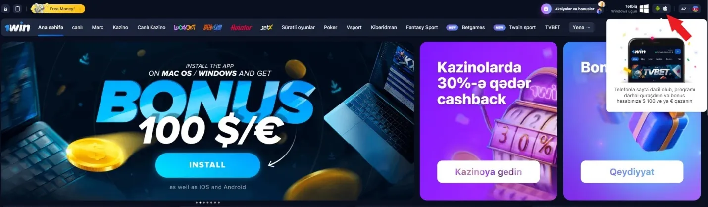Bonuslar və promosyonlar 1Win
